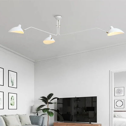 Black Ceiling Light with Rotating Arms – Modern Adjustable Chandelier