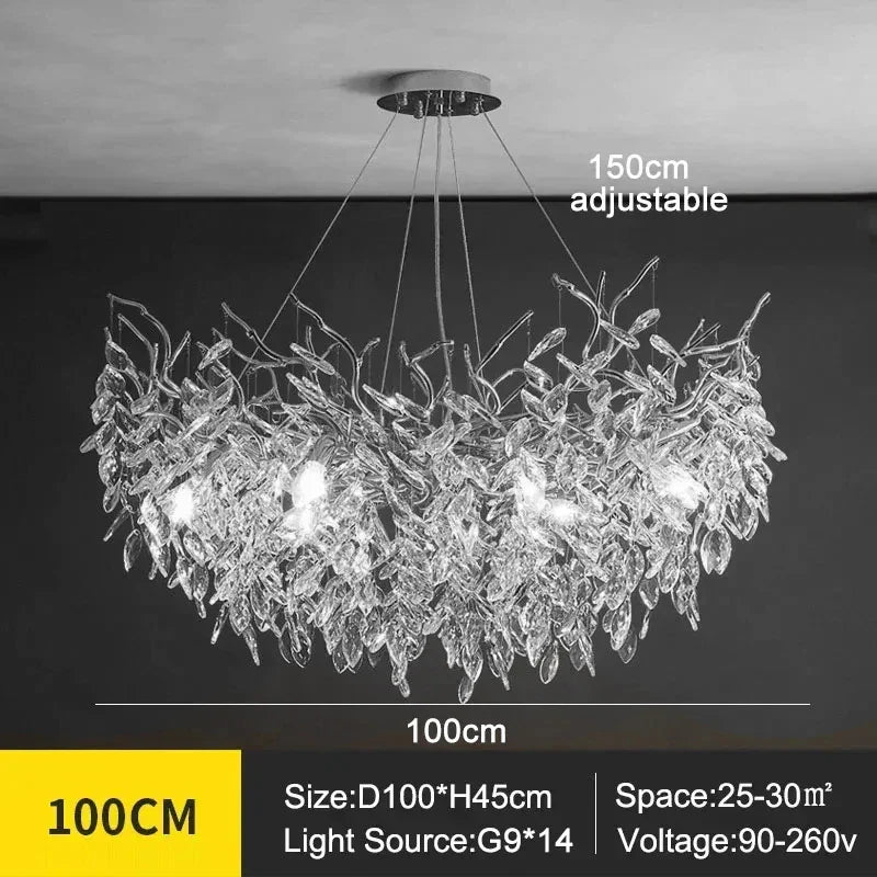 Exclusive Crystal Leaf Chandelier – Branch Design with Modern Elegance