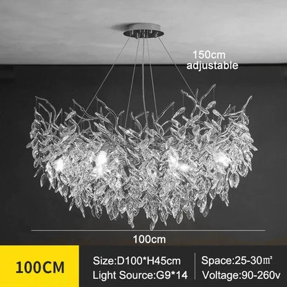 Exclusive Crystal Leaf Chandelier – Branch Design with Modern Elegance