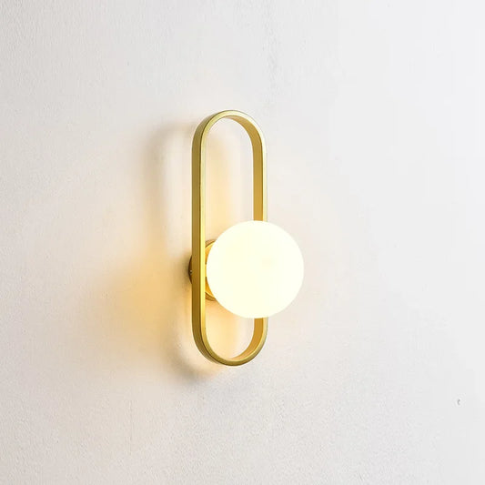 Modern Wall Light with Frosted Glass Globe