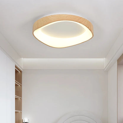 Scandinavian LED Ceiling Light – Modern Surface-Mounted Lamp with Wood Effect