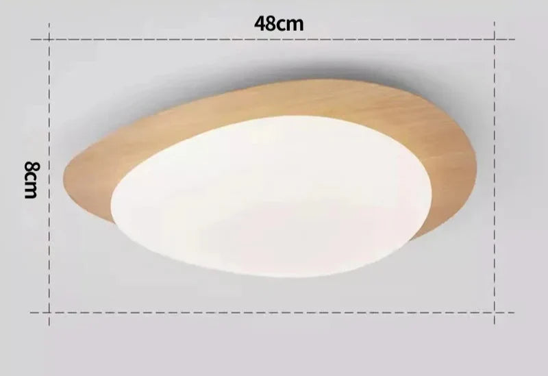 Modern LED Ceiling Light with Wooden Accent