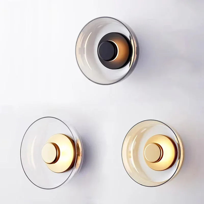 Modern Round Glass Wall Light