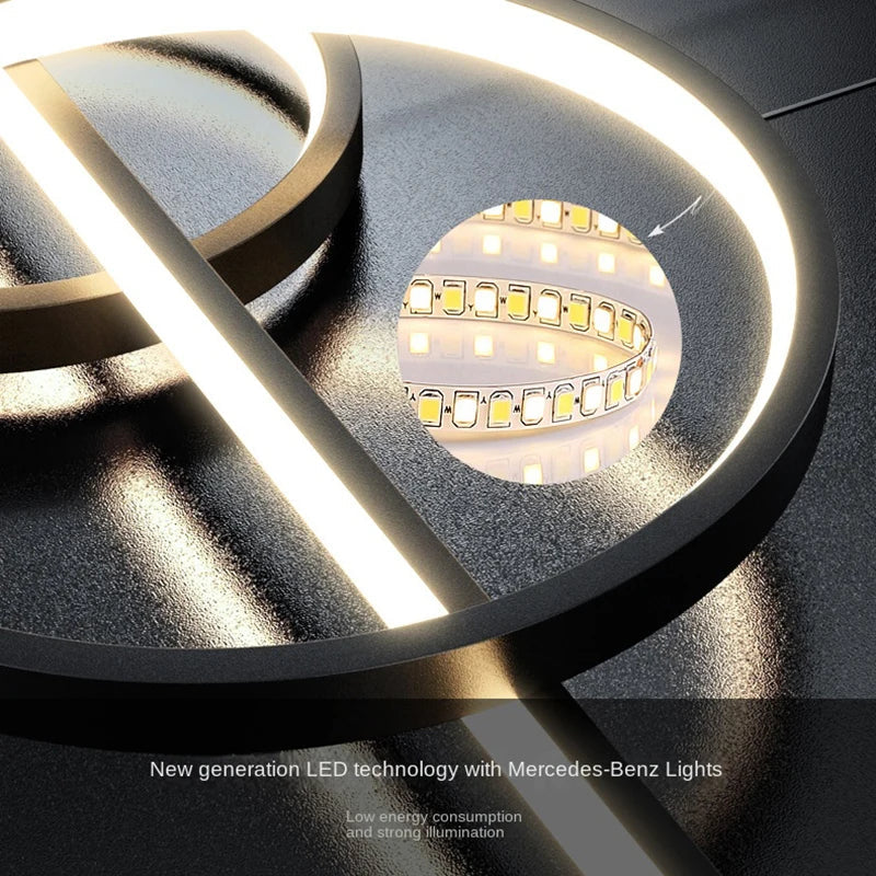 Modern LED Pendant Light – Geometric Design Ceiling Lighting for Living Room and Dining Area