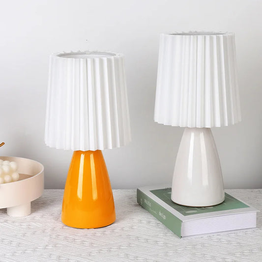 Classic Table Lamp with Pleated Shade