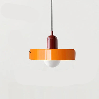 Modern Pendant Light with Colourful Glass Shade