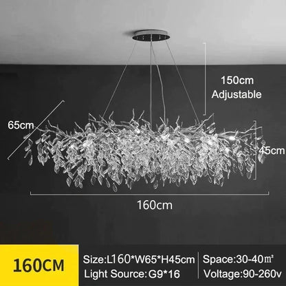 Exclusive Crystal Leaf Chandelier – Branch Design with Modern Elegance
