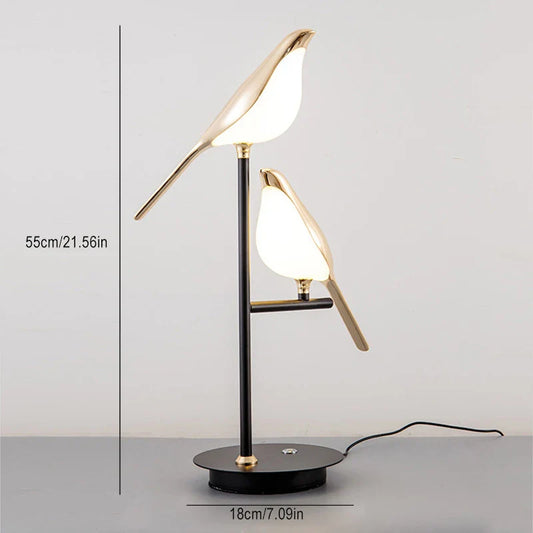 LED Bird Table Lamp – Decorative Bedside Light for Bedroom & Living Room