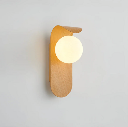 Modern LED Wall Light with Wood Detail – Scandinavian Style
