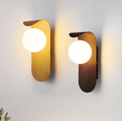 Modern LED Wall Light with Wood Detail – Scandinavian Style