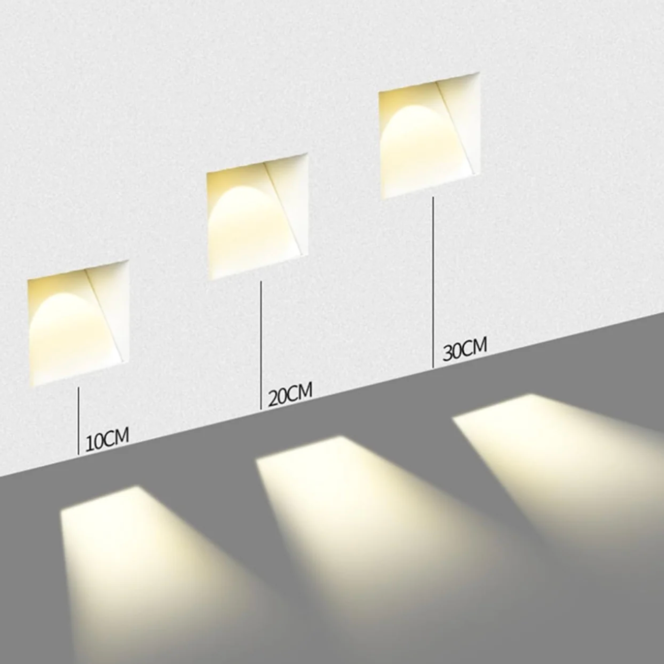 Recessed LED Stair Light – Square Wall-Mounted Step Light