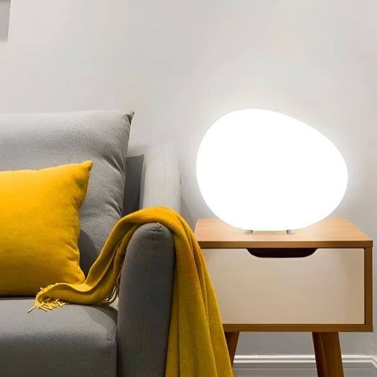 Stone-Shaped Table Lamp – Minimalist Organic Design
