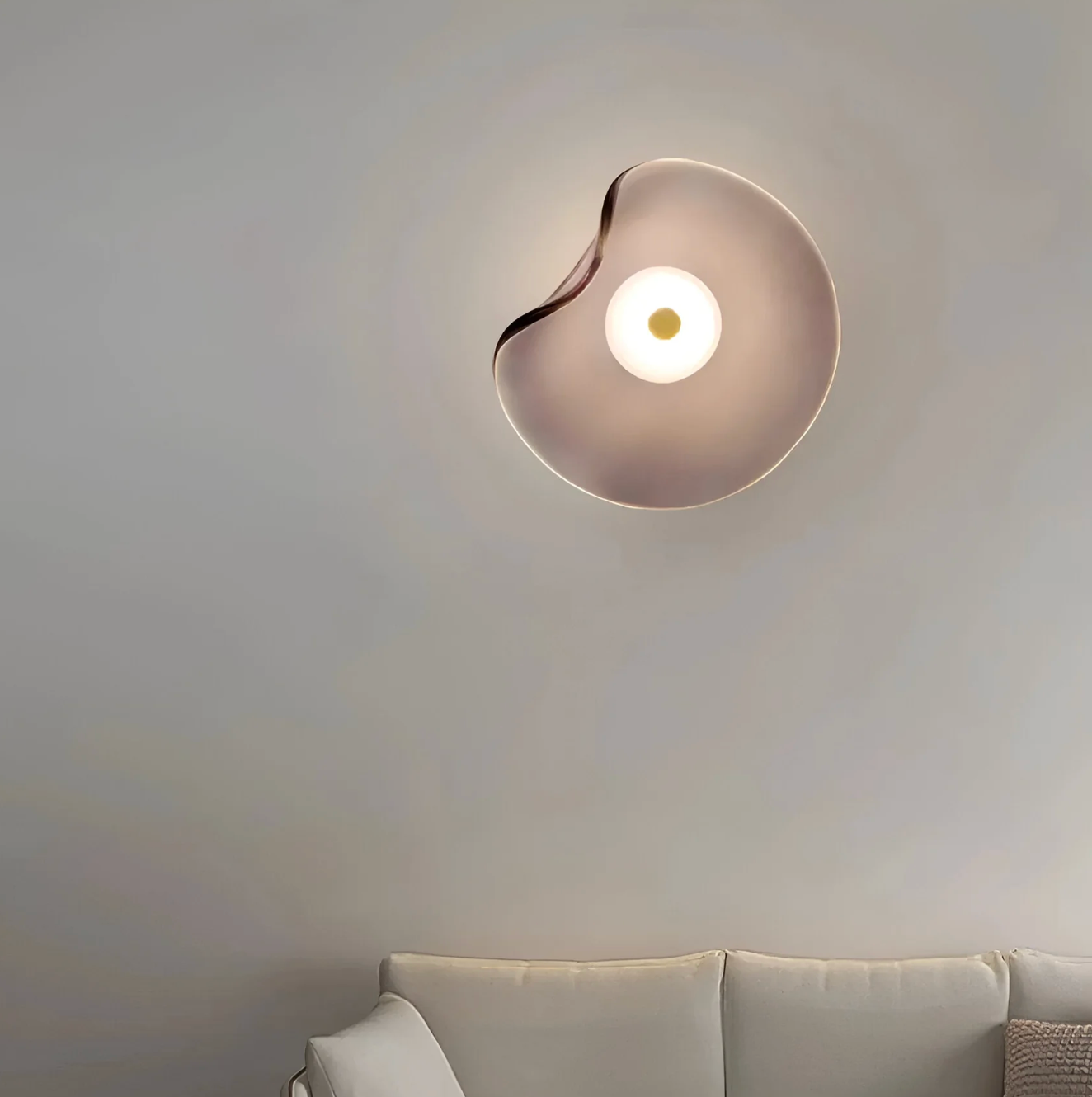 Designer LED Wall Light with Organic Shaped Shade