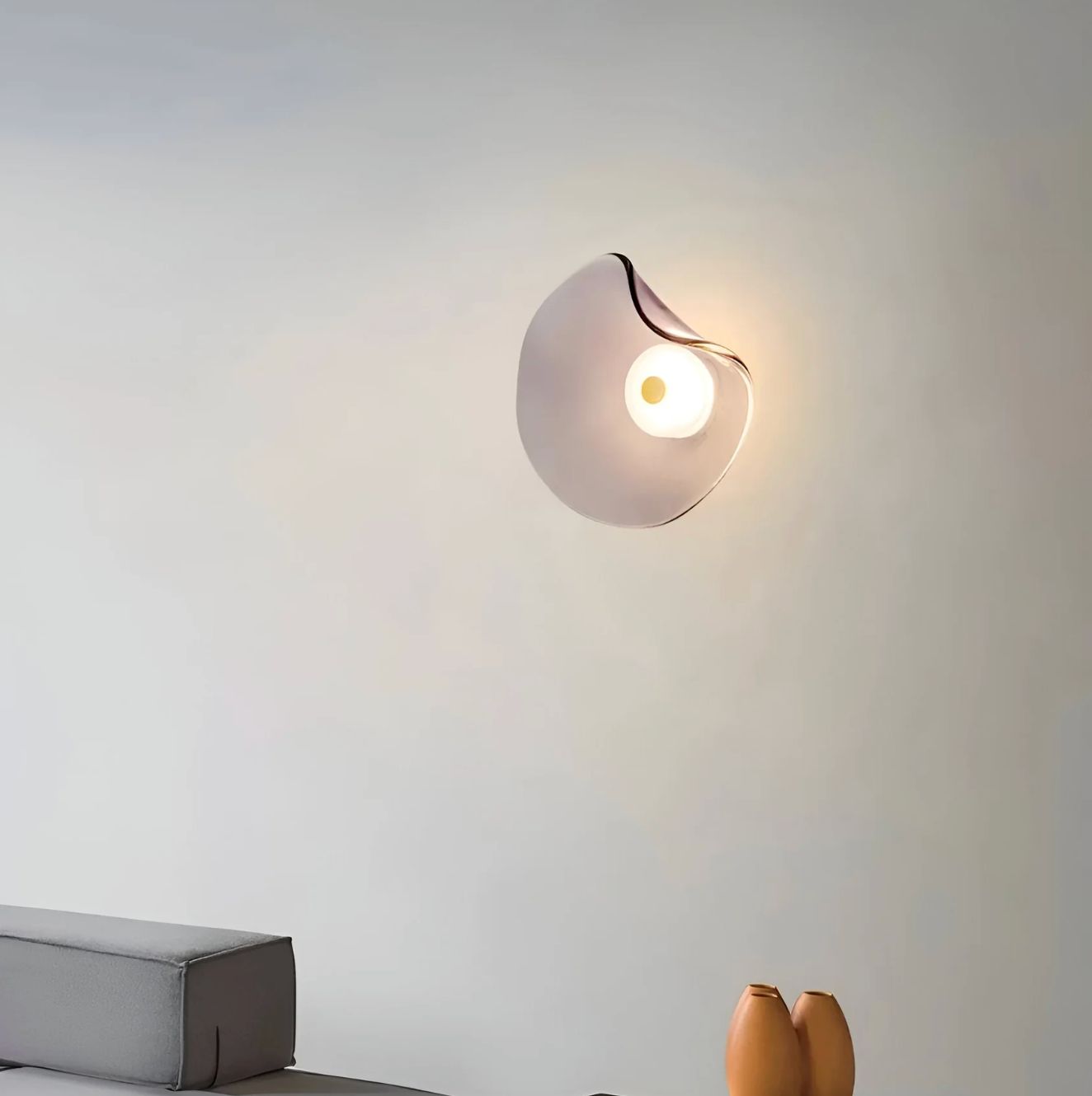 Designer LED Wall Light with Organic Shaped Shade