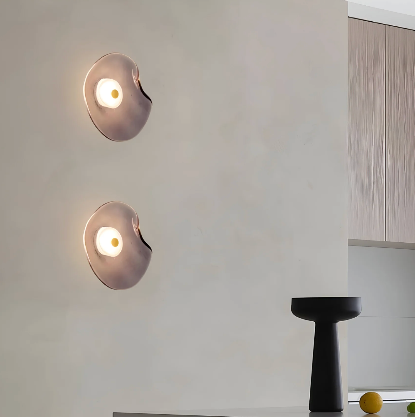 Designer LED Wall Light with Organic Shaped Shade