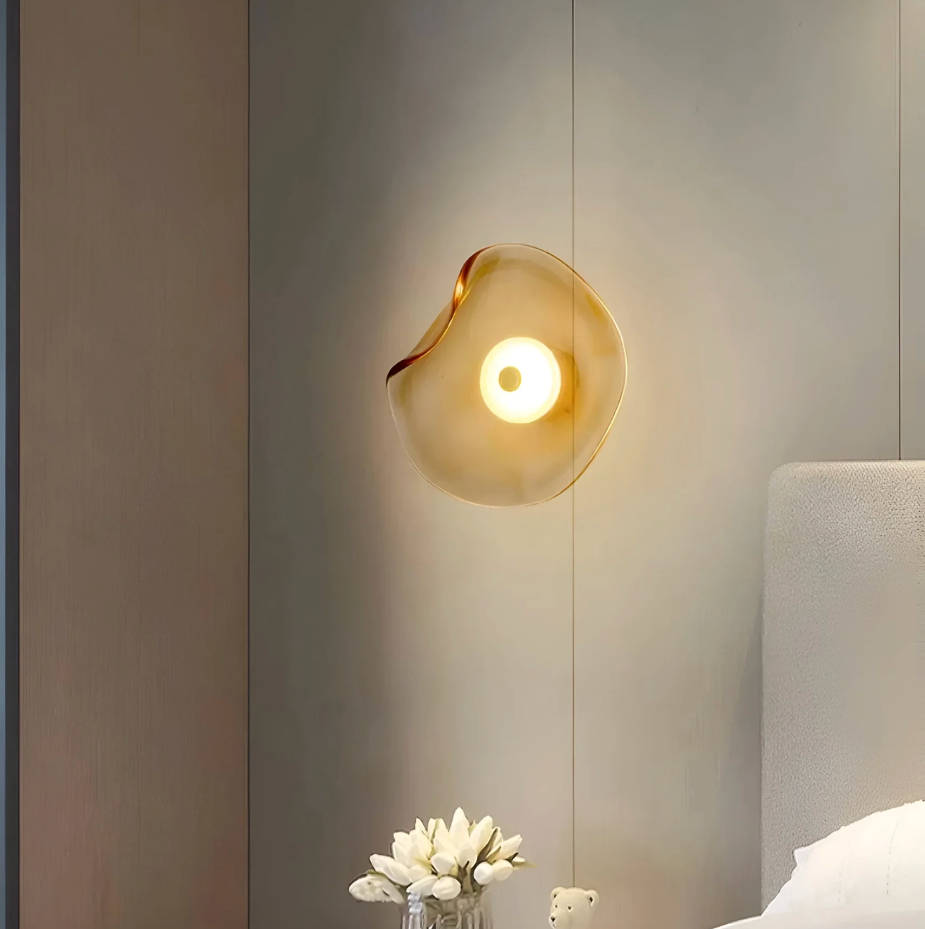 Designer LED Wall Light with Organic Shaped Shade