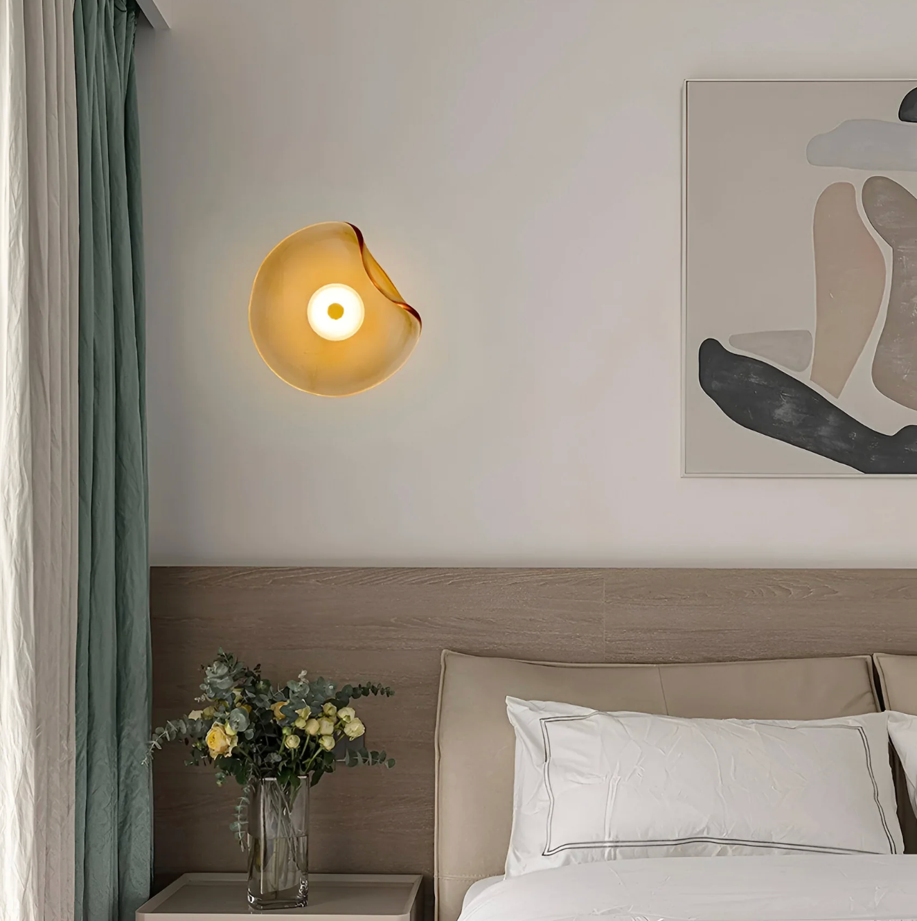 Designer LED Wall Light with Organic Shaped Shade