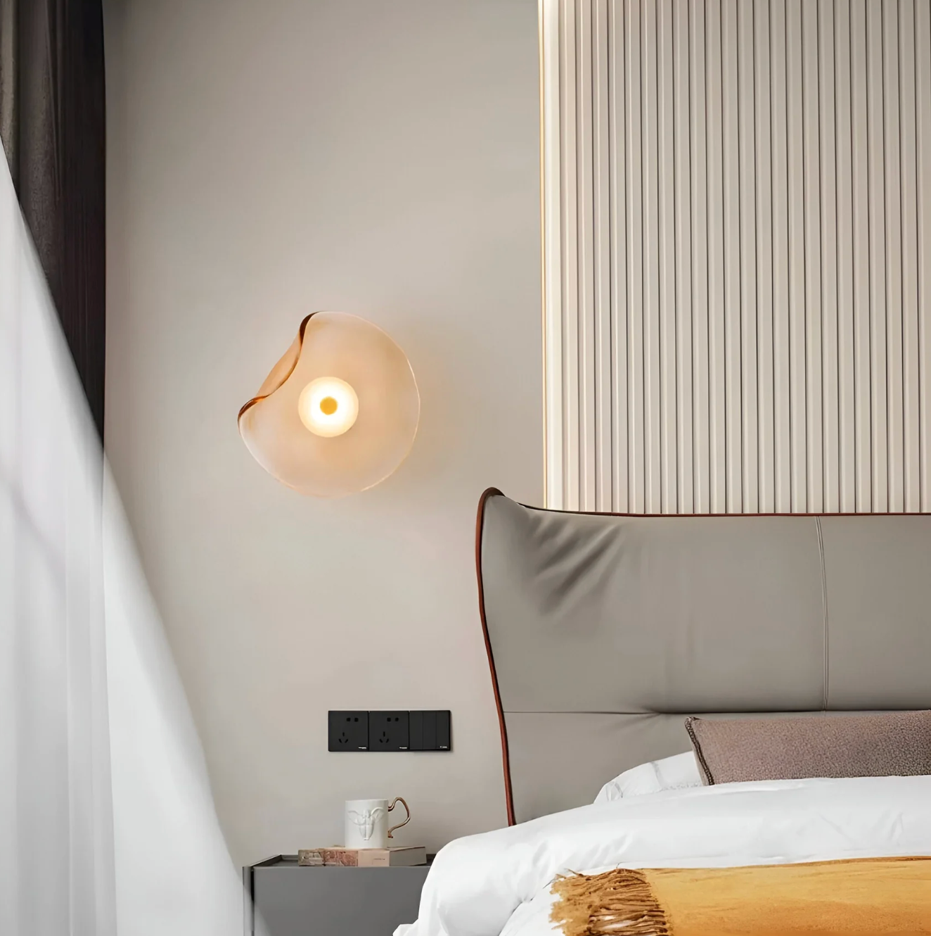 Designer LED Wall Light with Organic Shaped Shade