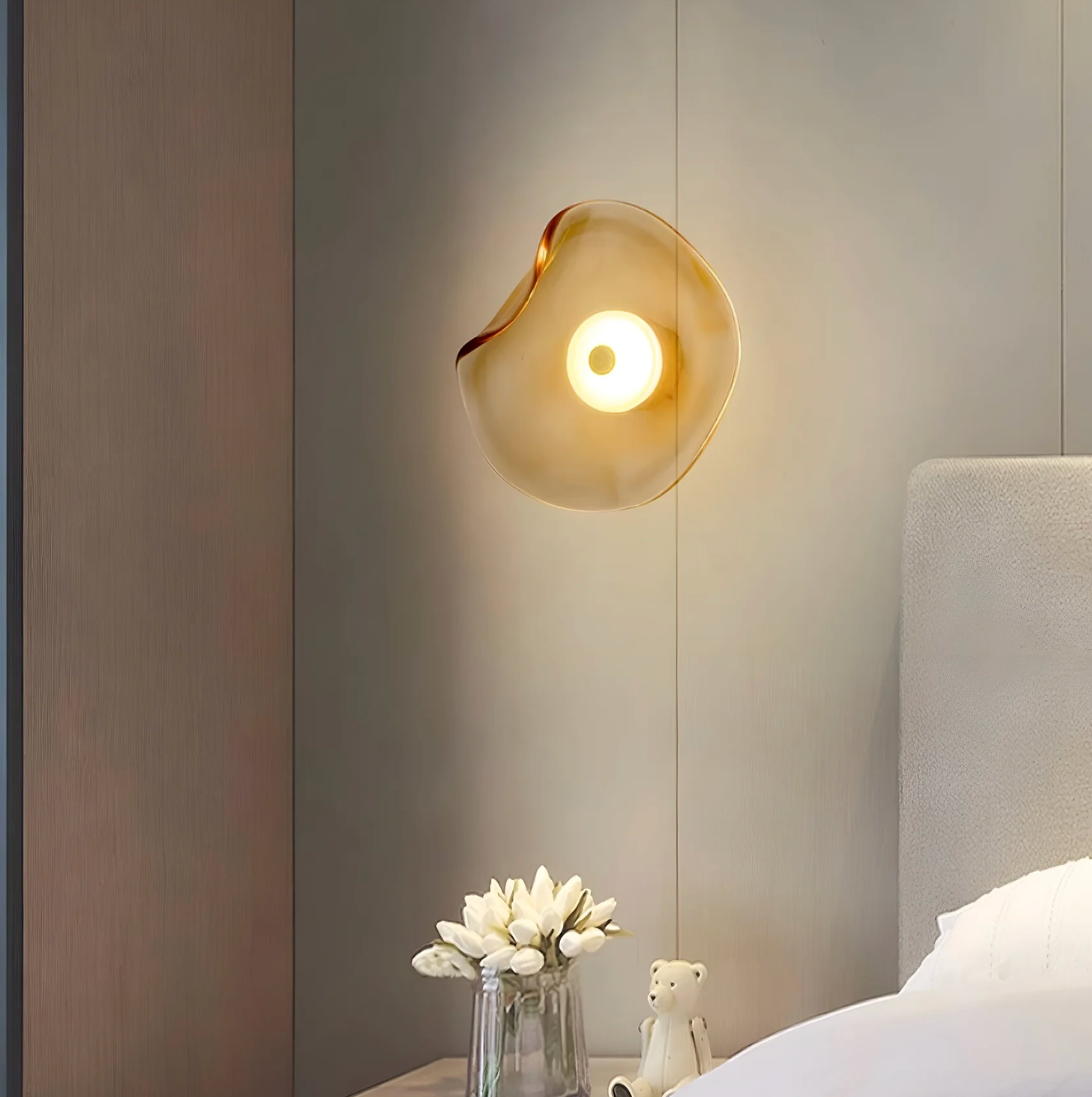Designer LED Wall Light with Organic Shaped Shade