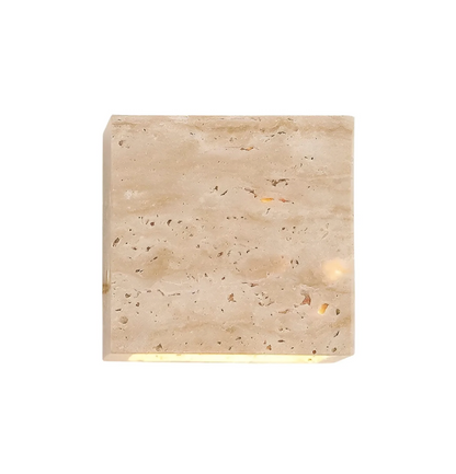 Natural Travertine Stone Wall Light – Minimalist Geometric Design