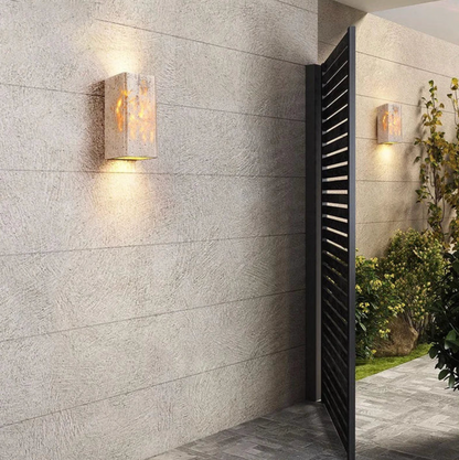 Natural Travertine Stone Wall Light – Minimalist Geometric Design