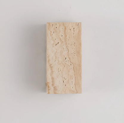 Natural Travertine Stone Wall Light – Minimalist Geometric Design