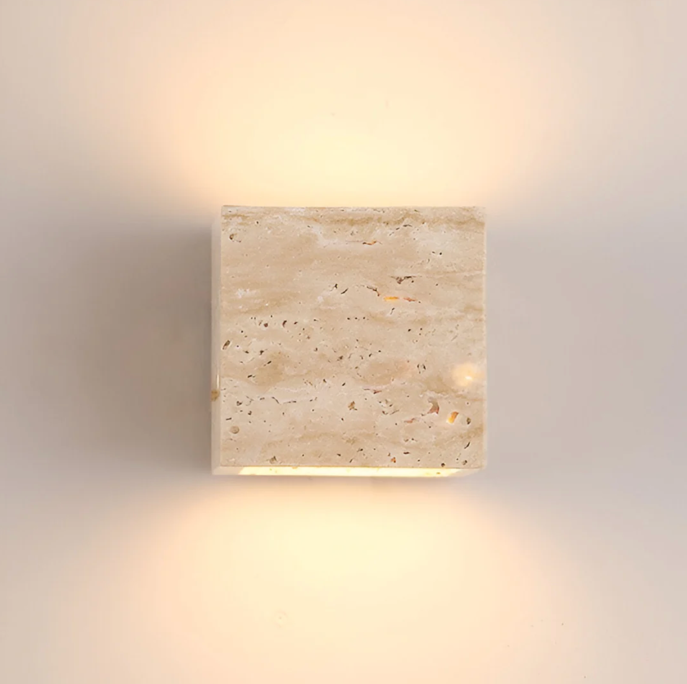 Natural Travertine Stone Wall Light – Minimalist Geometric Design