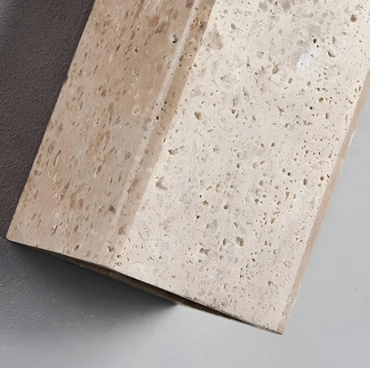 Natural Travertine Stone Wall Light – Minimalist Geometric Design