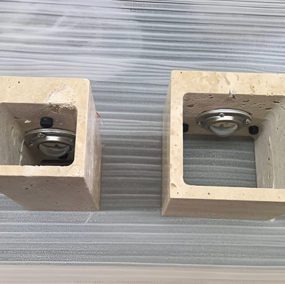 Natural Travertine Stone Wall Light – Minimalist Geometric Design