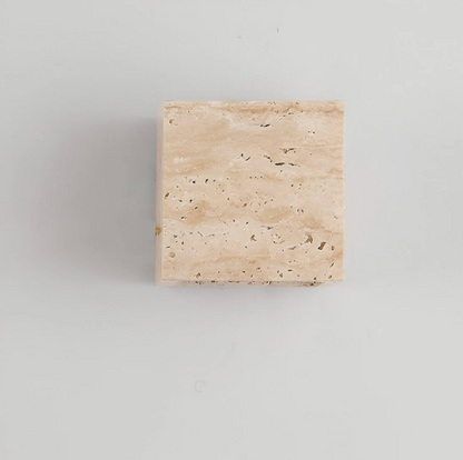 Natural Travertine Stone Wall Light – Minimalist Geometric Design