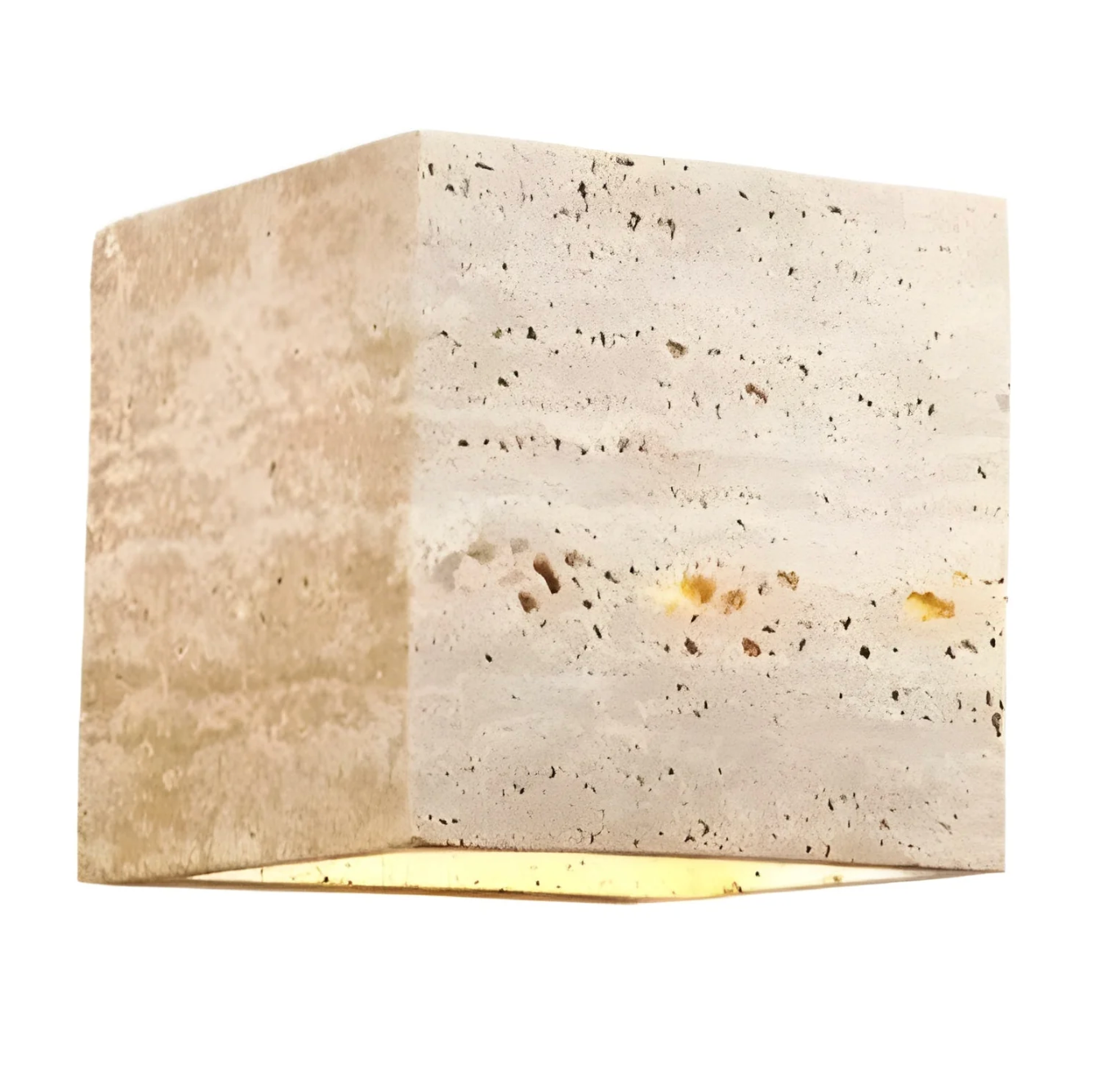 Natural Travertine Stone Wall Light – Minimalist Geometric Design