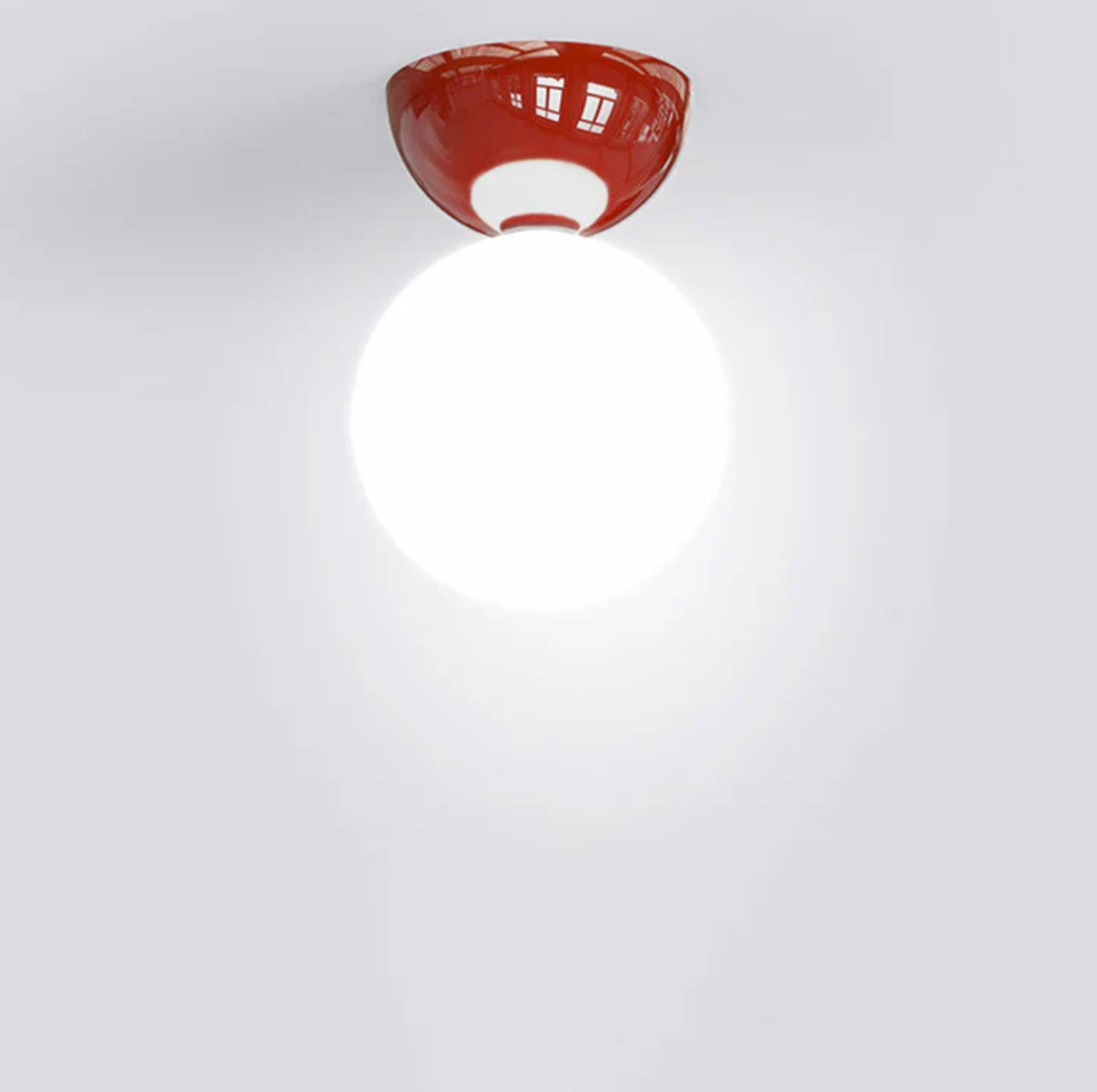 Globe Ceiling Light – Milky Glass Shade with Metal Ceiling Rose