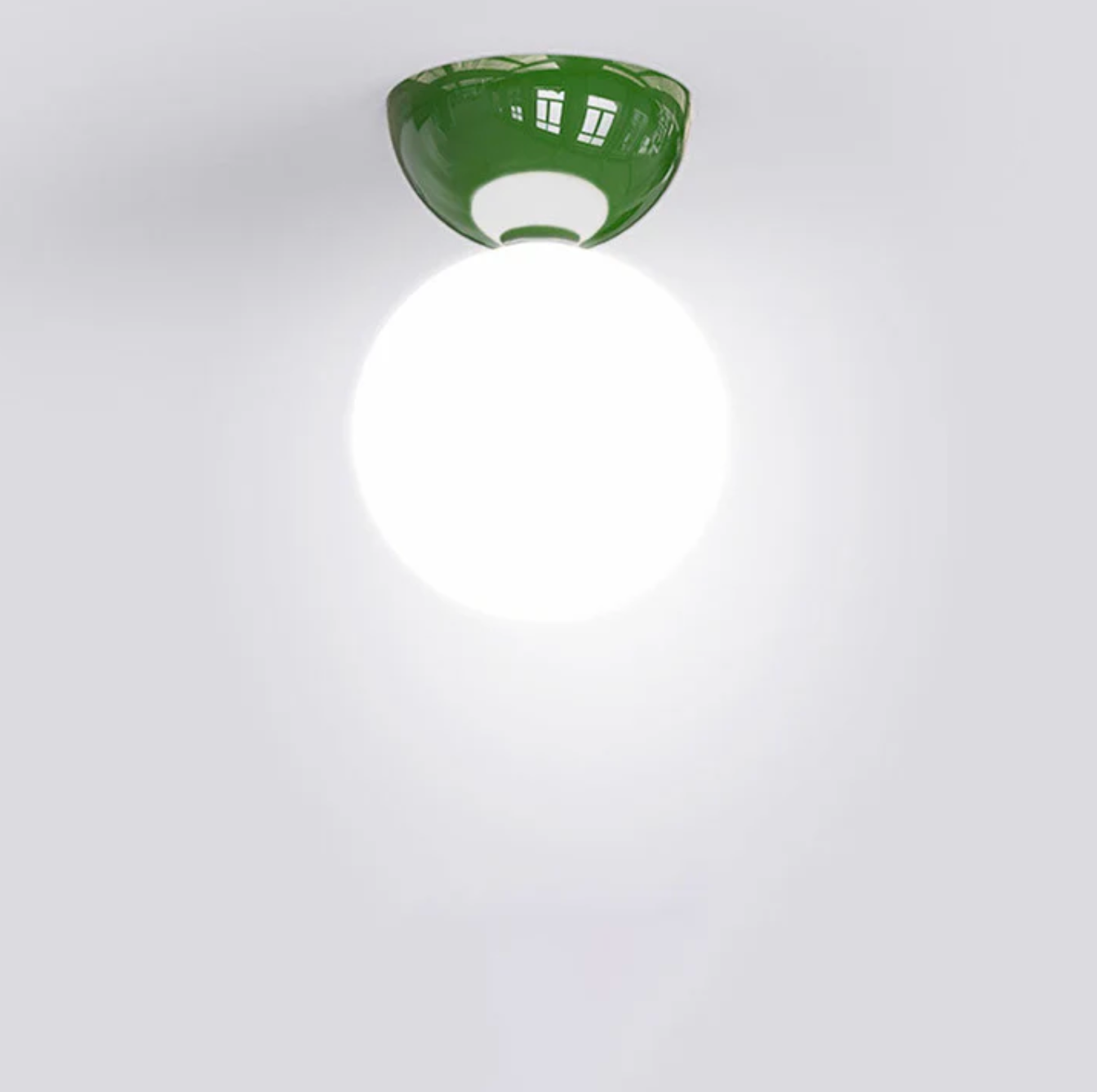 Globe Ceiling Light – Milky Glass Shade with Metal Ceiling Rose