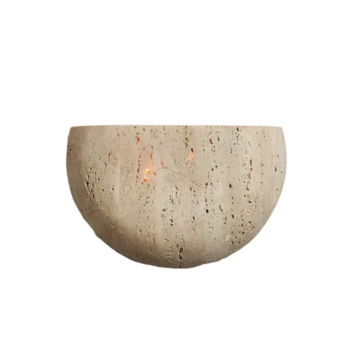 Natural Stone Semi-Circle Wall Light with Upward LED Glow