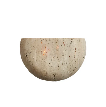 Natural Stone Semi-Circle Wall Light with Upward LED Glow