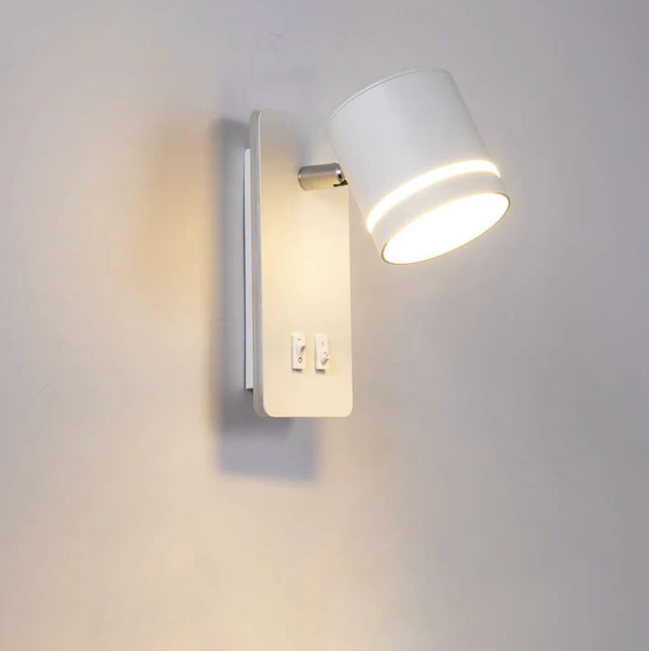 Modern LED Wall Light with Adjustable Spotlight & Dual Switch