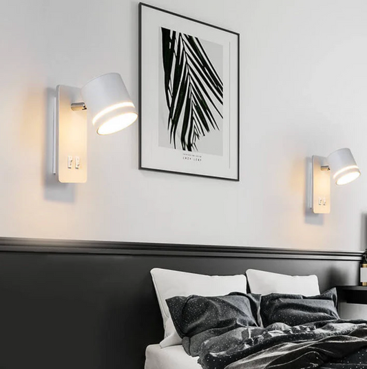 Modern LED Wall Light with Adjustable Spotlight & Dual Switch