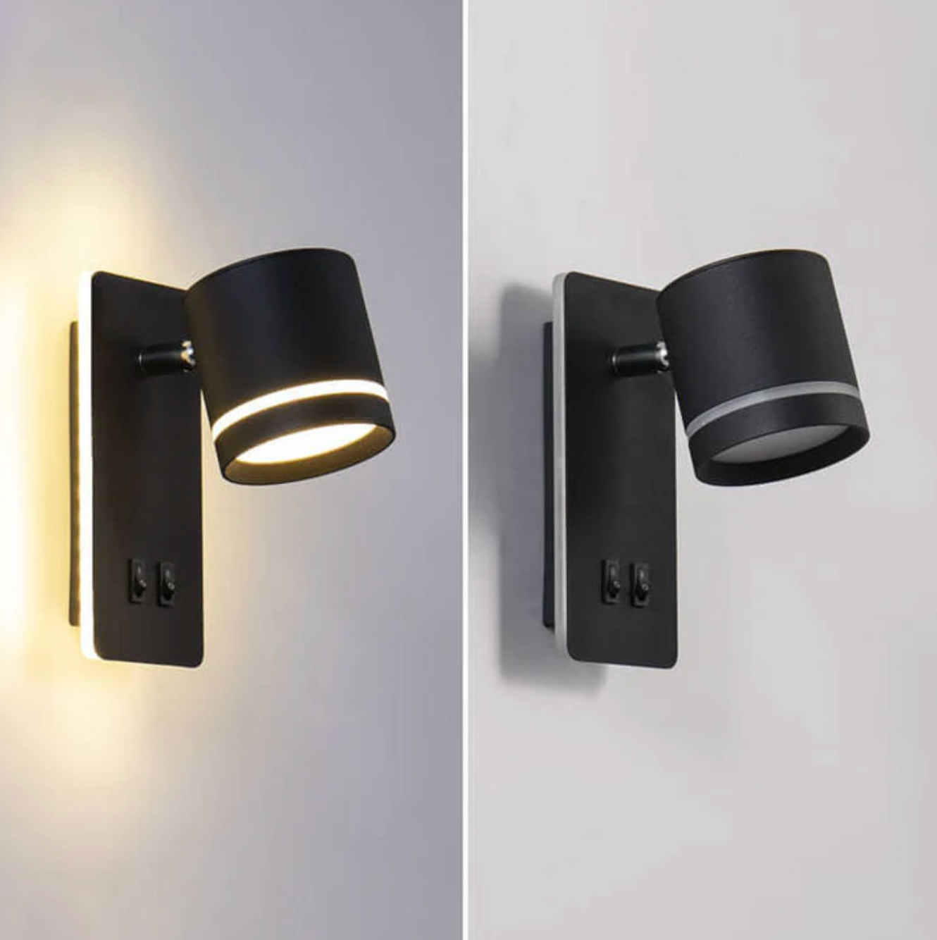 Modern LED Wall Light with Adjustable Spotlight & Dual Switch