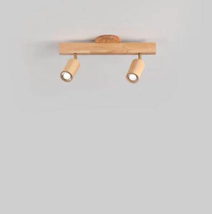 Wooden Spot Ceiling Light with Adjustable Spotlights – Scandinavian Style
