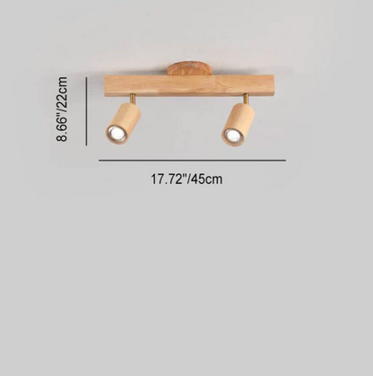 Wooden Spot Ceiling Light with Adjustable Spotlights – Scandinavian Style