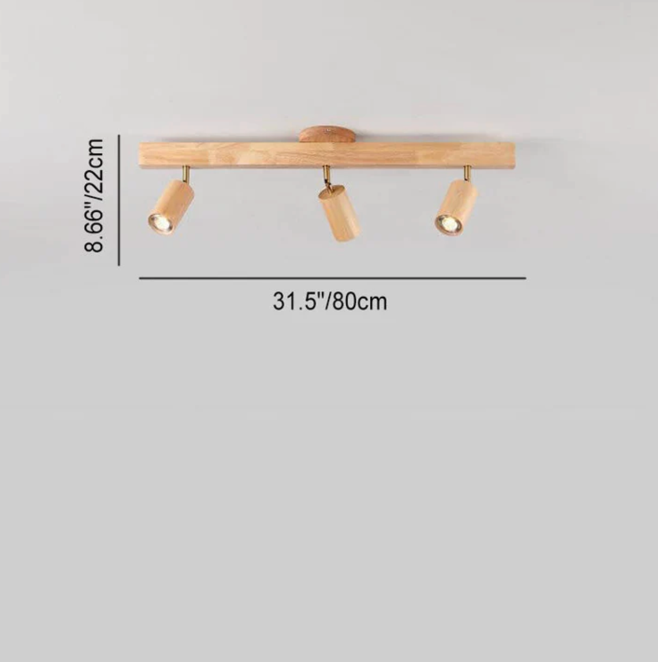 Wooden Spot Ceiling Light with Adjustable Spotlights – Scandinavian Style