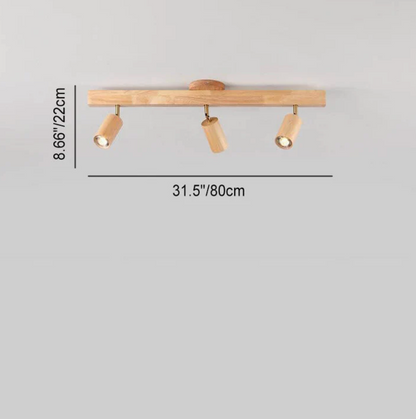 Wooden Spot Ceiling Light with Adjustable Spotlights – Scandinavian Style