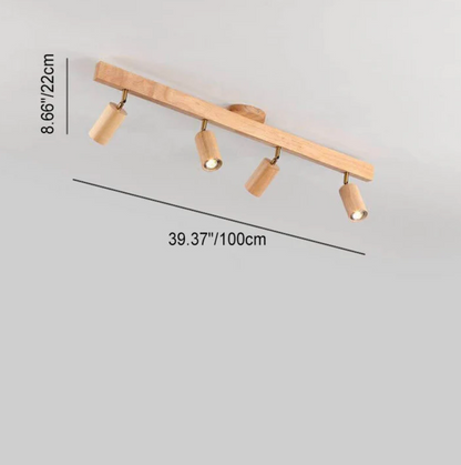 Wooden Spot Ceiling Light with Adjustable Spotlights – Scandinavian Style