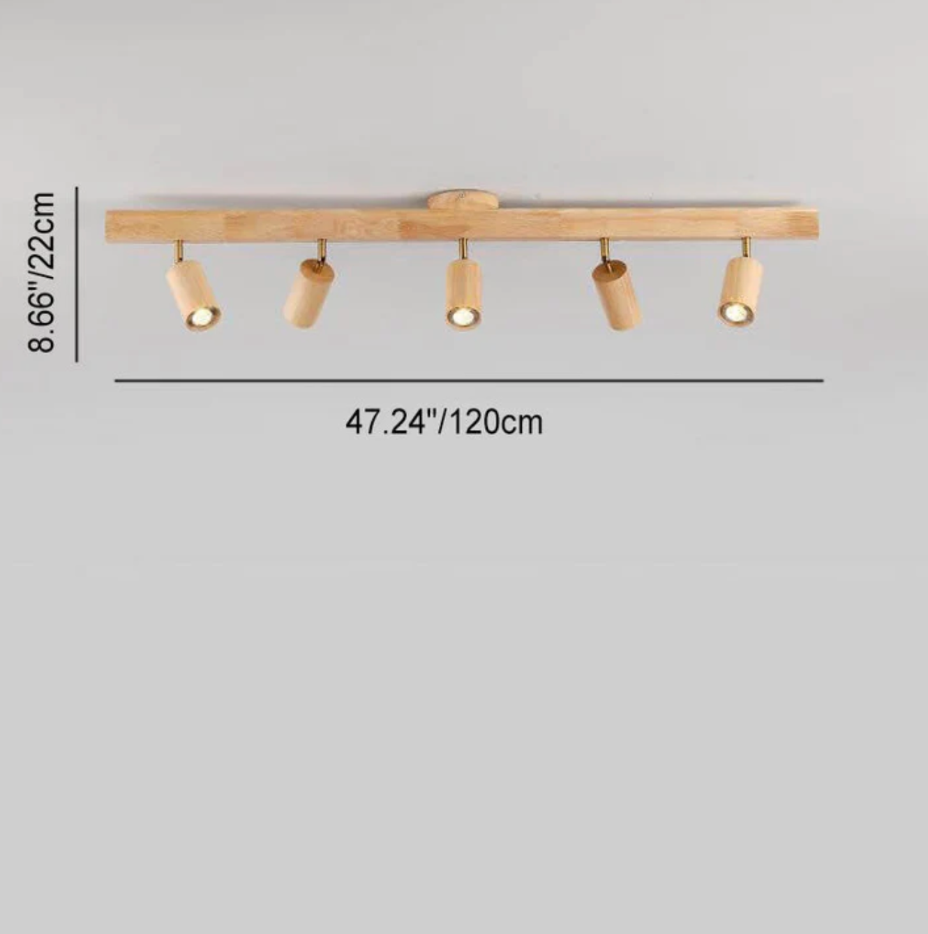 Wooden Spot Ceiling Light with Adjustable Spotlights – Scandinavian Style