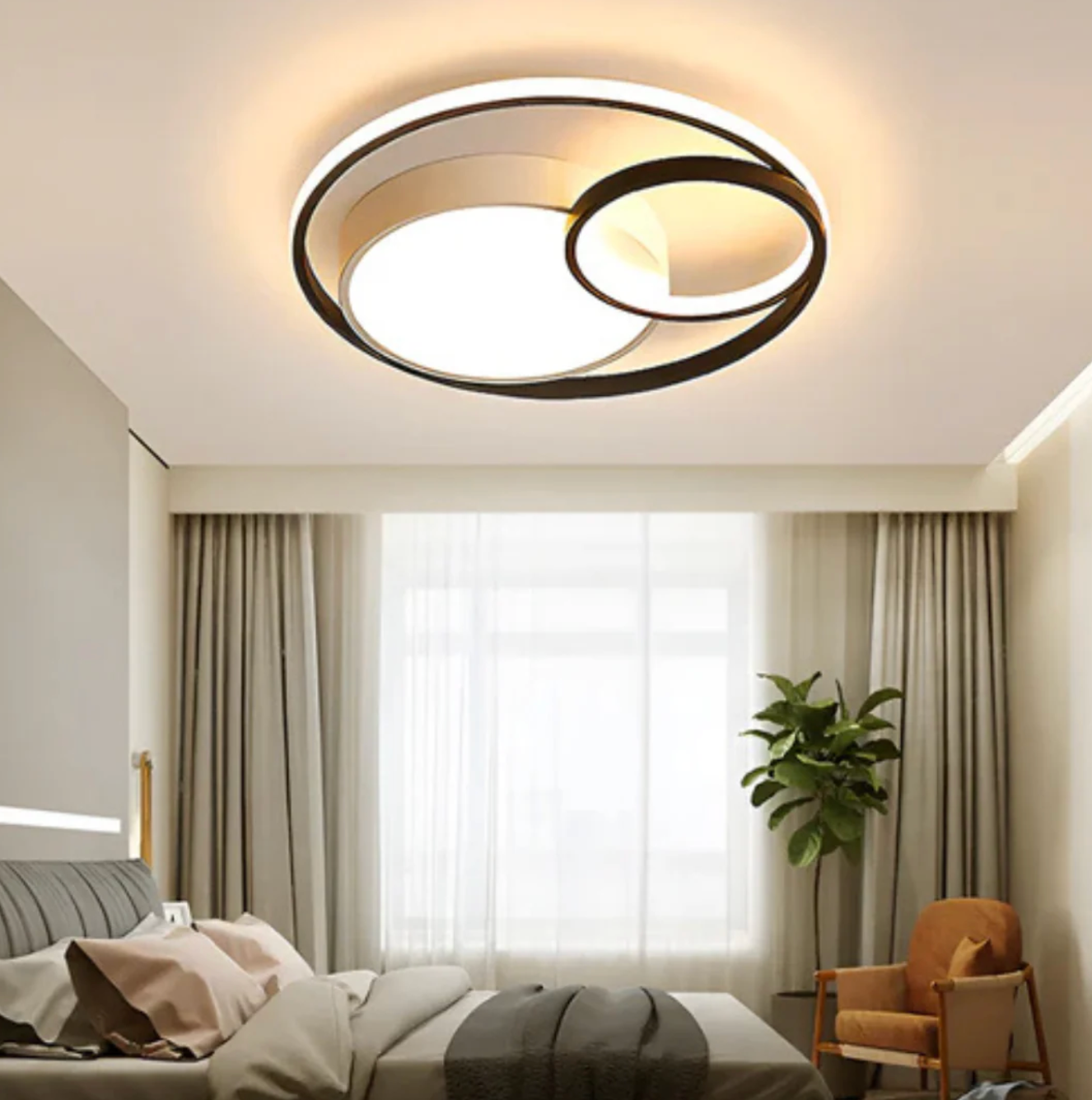 Modern LED Ring Ceiling Light – Geometric Designer Flush Mount