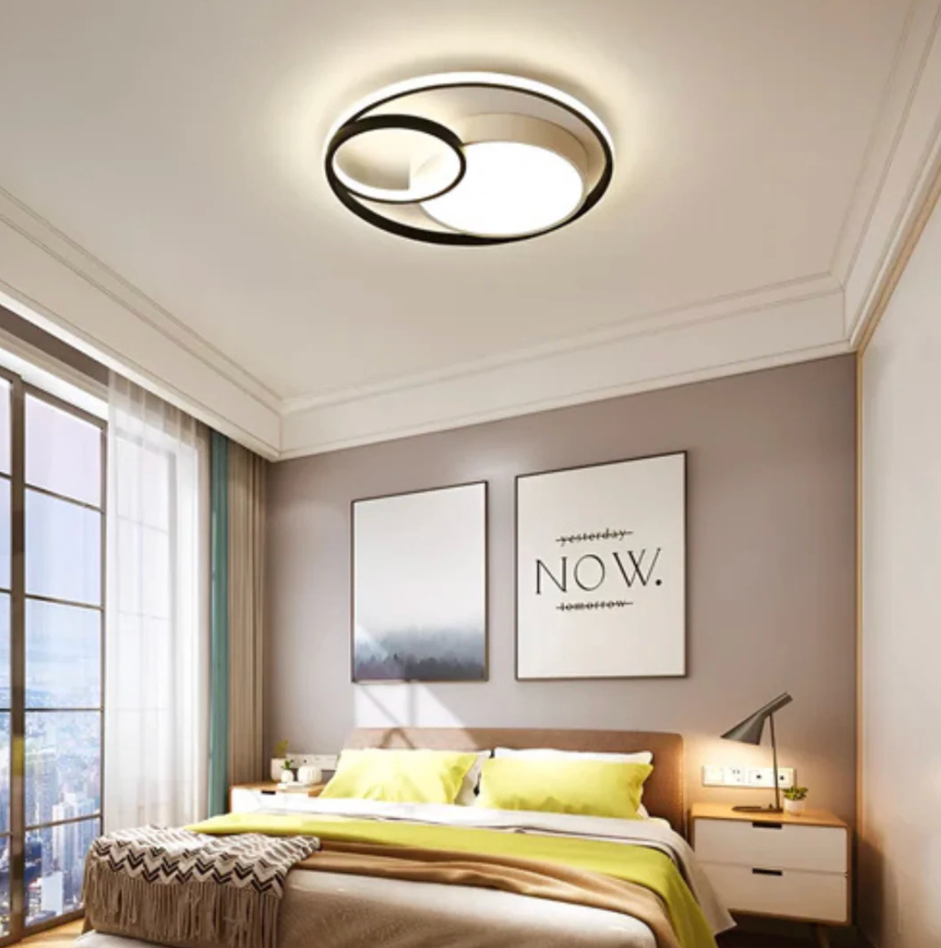 Modern LED Ring Ceiling Light – Geometric Designer Flush Mount