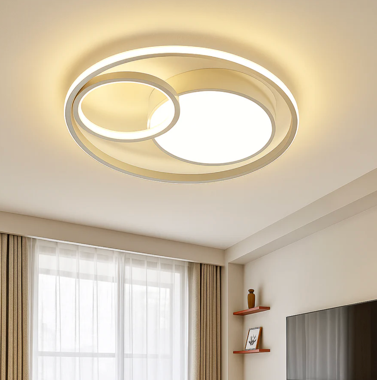 Modern LED Ring Ceiling Light – Geometric Designer Flush Mount
