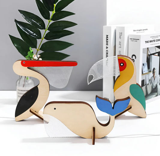 Children's LED Wooden Night Light – Decorative Animal Shape Lamp