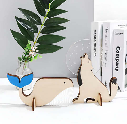 Children's LED Wooden Night Light – Decorative Animal Shape Lamp