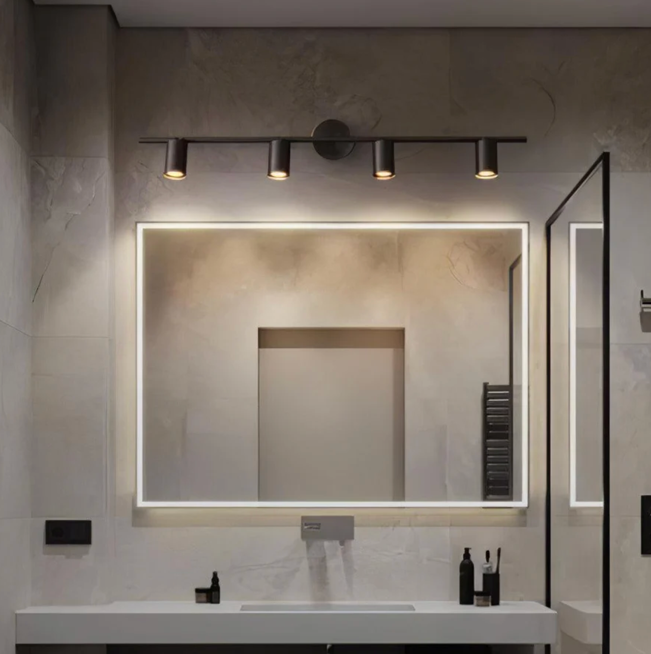 Modern LED Ceiling Light Bar with Adjustable Spotlights – 1/2/3/4 Spot